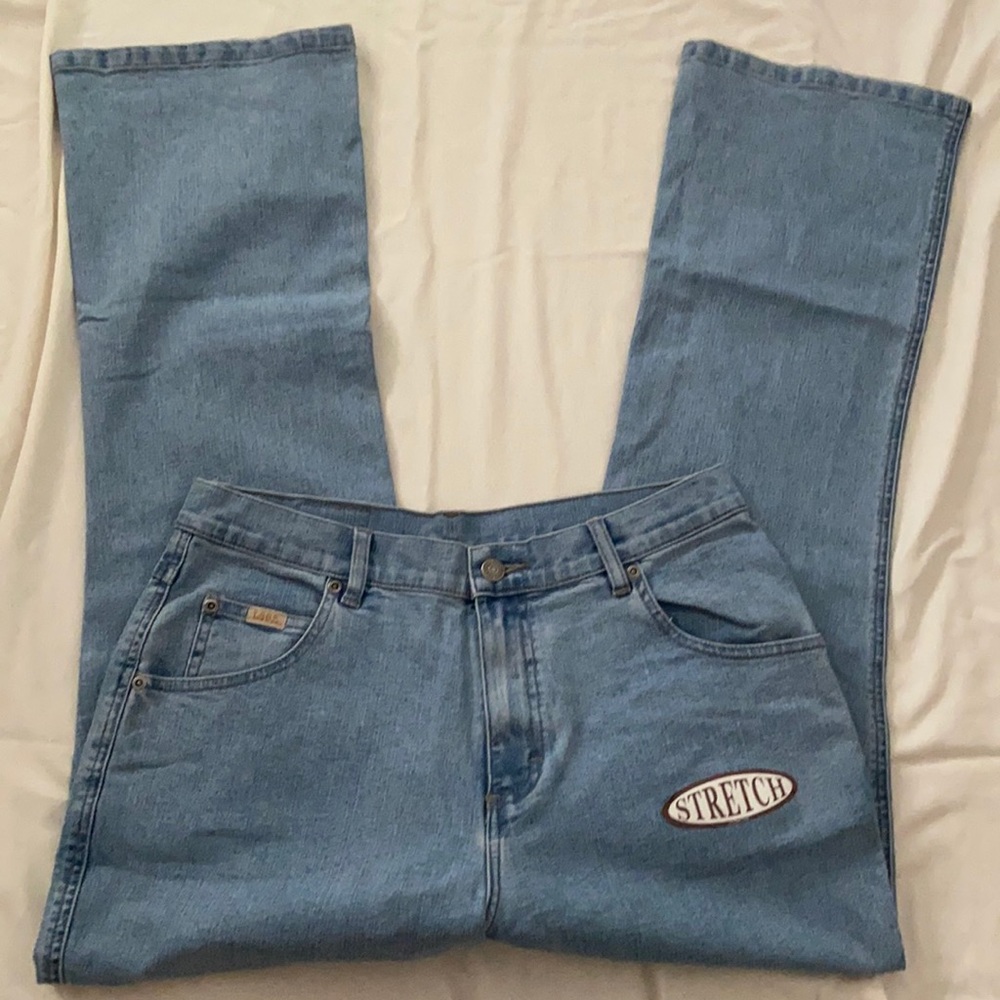 Never worn, but no tag. Women’s size 12 short boot cut. Lee denim jeans.